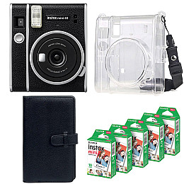 Подарочный набор Фотоаппарат Fujifilm Instax Mini 40/Фотобумага 50 шт/Чехол/Фотоальбом на 108 фото Черный