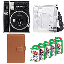 Подарочный набор Фотоаппарат Fujifilm Instax Mini 40/Фотобумага 50 шт/Чехол/Фотоальбом на 108 фото Коричневый