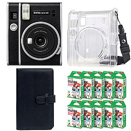 Подарочный набор Фотоаппарат Fujifilm Instax Mini 40/Фотобумага 100 шт/Чехол/Фотоальбом на 108 фото Черный
