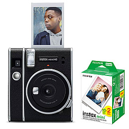 Фотоапарат Fujifilm Instax Mini 40 та фотопапір на 20 аркушів Black