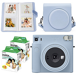 Подарочный набор камера Fujifilm Instax Square SQ1/Фотобумага 40 шт/Чехол/Фотоальбом 80 фото Голубой