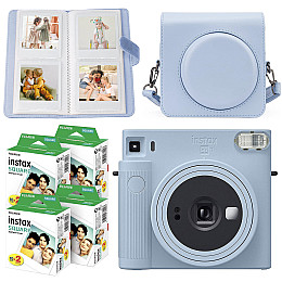 Подарочный набор камера Fujifilm Instax Square SQ1/Фотобумага 80 шт/Чехол/Фотоальбом 80 фото Голубой