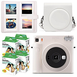 Подарочный набор камера Fujifilm Instax Square SQ1/Фотобумага 80 шт/Чехол/Фотоальбом 80 фото Белый