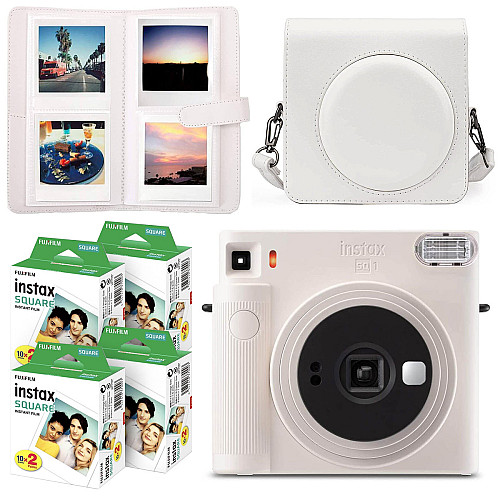 Подарунковий набір камера Fujifilm Instax Square SQ1/Фотопапір 80 шт/Чохол/Фотоальбом 80 фото Білий