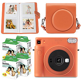 Подарочный набор камера Fujifilm Instax Square SQ1/Фотобумага 80 шт/Чехол/Фотоальбом 80 фото Оранжевый