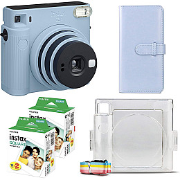 Подарочный набор фотоаппарат Fujifilm Instax Square SQ1/Фотобумага 40 шт/Чехол/Фотоальбом 80 фото Голубой
