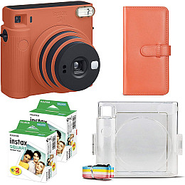 Подарочный набор фотоаппарат Fujifilm Instax Square SQ1/Фотобумага 40 шт/Чехол/Фотоальбом 80 фото Оранжевый