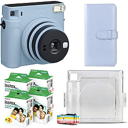 Подарочный набор фотоаппарат Fujifilm Instax Square SQ1/Фотобумага 80 шт/Чехол/Фотоальбом 80 фото Голубой
