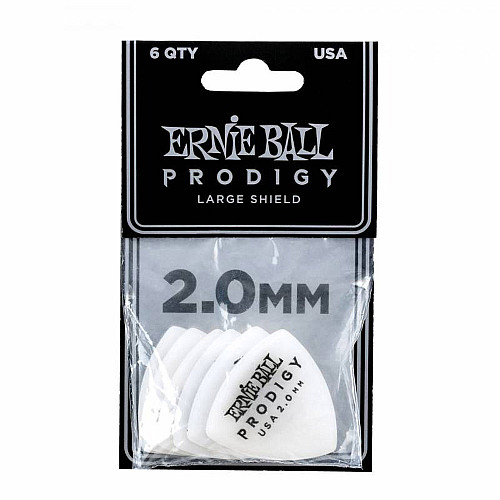 Медиаторы Ernie Ball 9338 White Large Shield Prodigy Picks 6-Pack 2.0 mm (6 шт.)