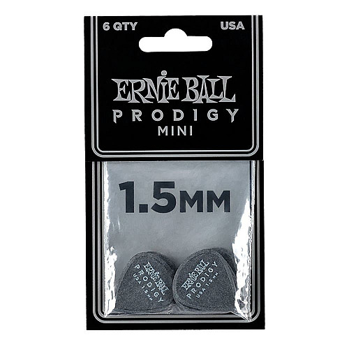 Медиаторы Ernie Ball 9200 Black Mini Prodigy Picks 6-Pack 1.5 mm (6 шт.)