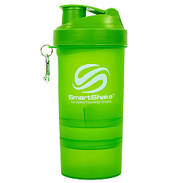 Шейкер 3-х камерний для спортивного харчування SMART SHAKER SLIM FI-6388 400+100мл Зелений
