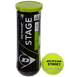 М'яч для великого тенісу DUNLOP STAGE 1 GREEN DL601338 3шт Салатовий