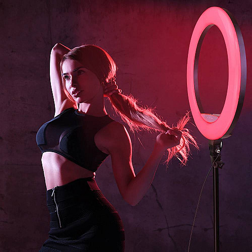 Велика кільцева світлодіодна лампа Ring Light LED 45см RGB без штатива