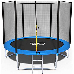 Батут Funfit 8ft (252cm) синий с внешней сеткой