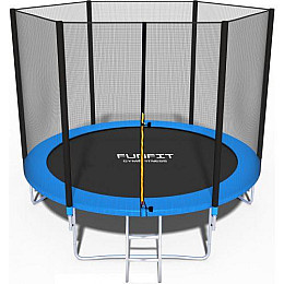 Батут Funfit 8ft (252cm) синий с внешней сеткой