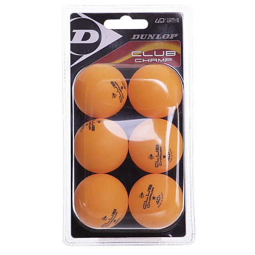 Набір м'ячів для настільного тенісу DUNLOP CLUB CHAMP 40+ MT-679315 6шт Оранжевий