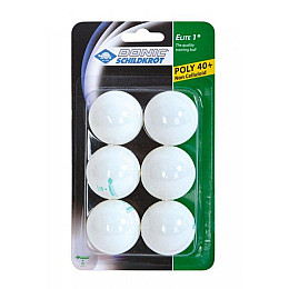 Мячи Donic Elite 1звезда 40+ 6шт plastic white 608510