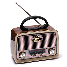 Радио ретро Knstar- 1183BT плеер USB/sd/mp3/bluetooth FM/AM/SW с подсветкой от батареек и сети