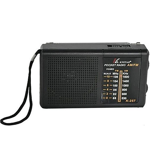 Портативне ретро радіо Knstar K-257 на батарейках 11*7 см чорне