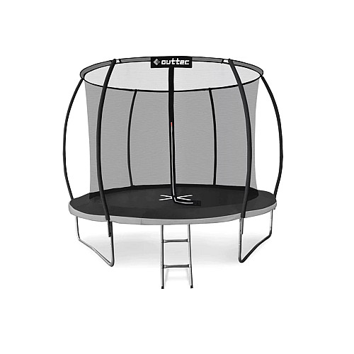 Батут Outtec Premium 12ft (374см) чорний-сірий з внутрішньою сіткою