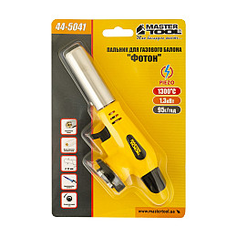 Горелка для газового баллона MASTERTOOL GM Фотон пьезоподжиг/керамічна захист Ø22 мм/1300°С (44-5041)