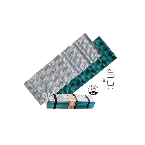 Складний каремат Hi-Tec Matay Silver-Green 180x57x1 см