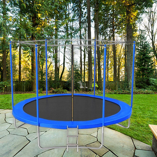 Батут Motion Sport Line 10ft (305см) з внутрішньою сіткою синій