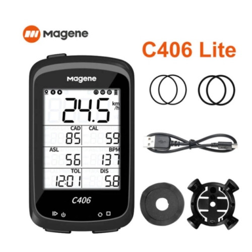 Велокомпьютер Magene C406 c GPS поддержка Strava каденс пульс Черный (C406)