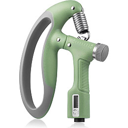 Еспандер регульований Gymtek 10-100 кг з лічильником сірий-зелений