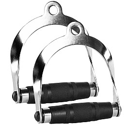 Ручка York Fitness для тяги с резиновой рукояткой хром