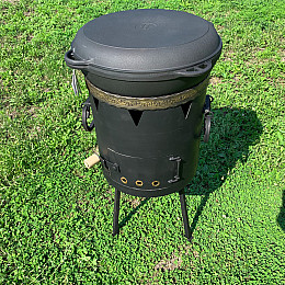 Комплект Казан чугунний з кришкою-сковородою та печкою Ситон 17 л (1651498451)