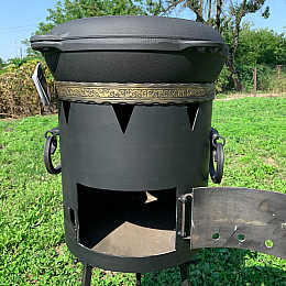 Комплект Казан чугунний з кришкою-сковородою та печкою Ситон 17 л (1651498451)