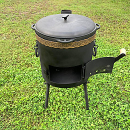 Набір Казан чавунний з кришкою та печкою в комплекті Сітон 12 л (1665912302)