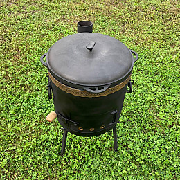 Набір Казан чавунний з кришкою та печкою в комплекті Сітон 12 л (1665912302)