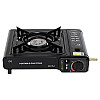 Портативная газовая плита RIAS BDZ-155-A с пьезоподжигом и адаптером Black (3_03935)