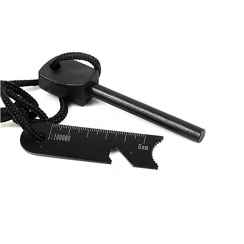 Походне вогнезажигальне та свисток EDC Sarver black
