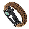 Браслет IP Paracord Flint-Fire + компас коричневий