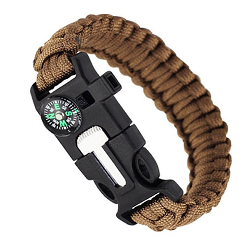Браслет IP Paracord Flint-Fire + компас коричневий