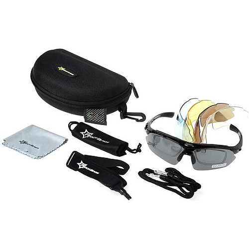 Спортивні окуляри RockBros Polarized UV400 з 5 лінзами Чорний