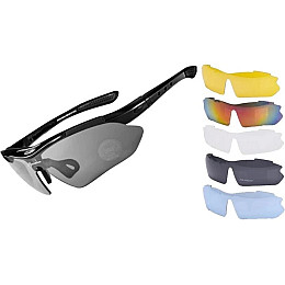 Спортивные очки RockBros Polarized UV400 с 5 линзами Черный 