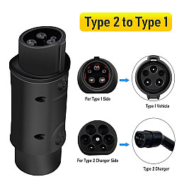 Адаптер Переходник Type 2 - Type 1 Bluefield (J1772 – Mennekes IEC 62196-2) Black (34050567)