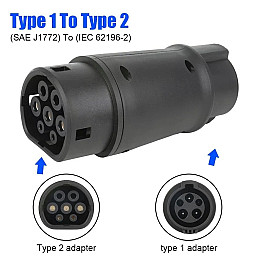 Адаптер Переходник Type 1 - Type 2 Bluefield (Mennekes IEC 62196-2 – J1772) Black (455050568)
