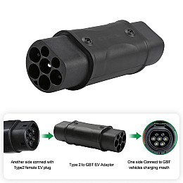 Адаптер Переходник Type 2 - Type GB-T Bluefield (Mennekes IEC 62196-2 – Type GB-T ) Black (343050570)