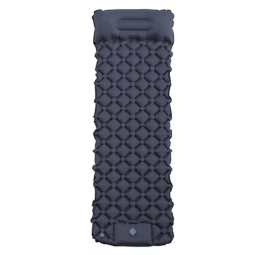 Надувний туристичний матрац RIAS Sleeping Pad з подушкою та вбудованим насосом 190х60см Чорний