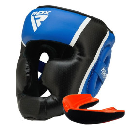 Боксерский шлем RDX AURA PLUS T-17 Blue/Black L капа в комплекте