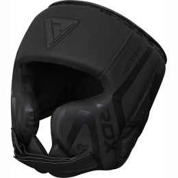 Боксерский шлем RDX T15 Noir Cheek Protector Matte Black L капа в комплекте