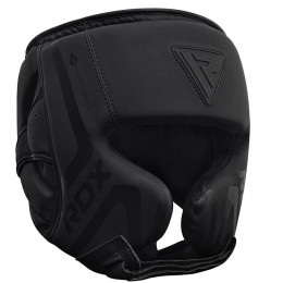 Боксерский шлем RDX T15 Noir Cheek Protector Matte Black L капа в комплекте