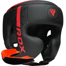 Боксерский шлем RDX F6 KARA Matte Red M капа в комплекте