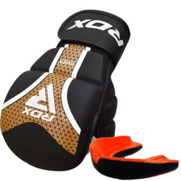Перчатки для ММА RDX Shooter Aura Plus T-17 Чорний Золотий XL капа