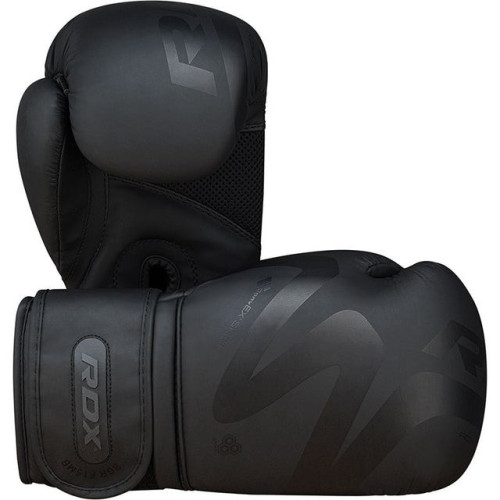 Боксерские перчатки RDX F15 Noir Matte Black 16 унций капа в комплекте